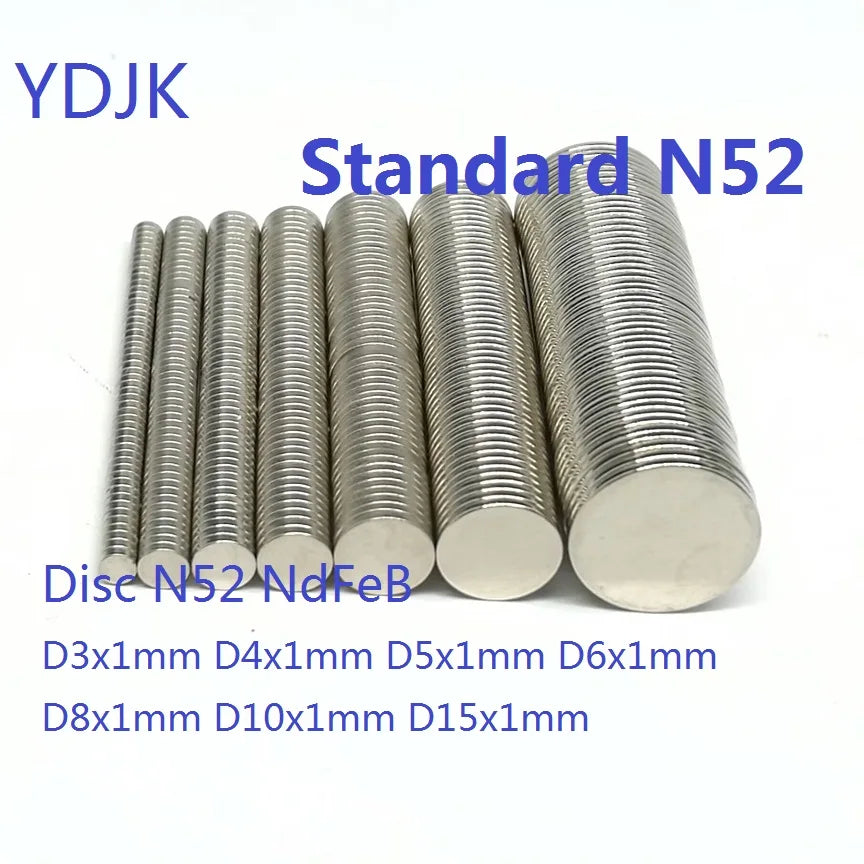 10 50PCS/LOT Disc Standard N52 NdFeB Magnet 3*1 4*1 5*1 6*1 8*1 10*1 Strong Thin Permanent Magnets 3x1 4x1 5x1 6x1 8x1 10x1 15x1