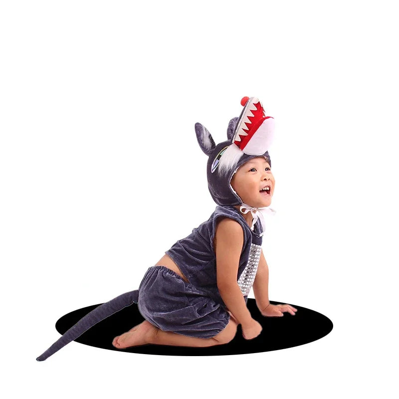 Boy Girls Children Animal Costume Cosplay Performance Props Clothing Grasshopper Mantis Bear Kangaroo Panda Squirrel Elephant