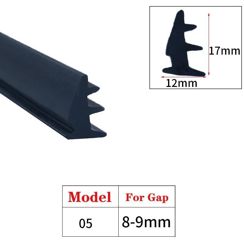 1/3/5M Door And Window Sealing Strip Aluminum Windproof Alloy Fixed Glass Gap Three T Type Fill The Card Slot Rubber Strips