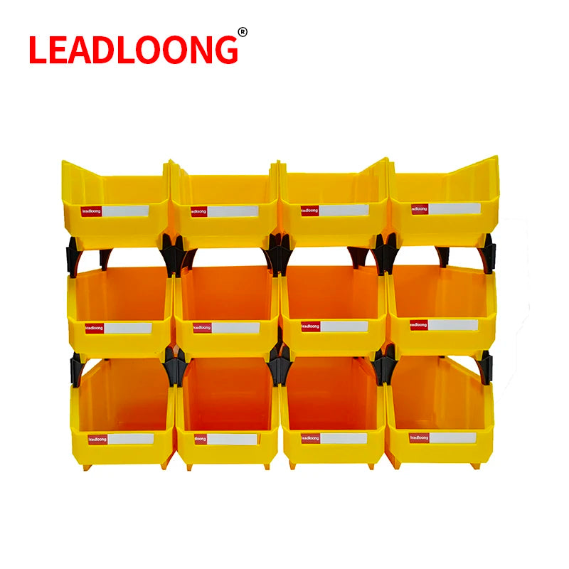 LEADLOONG V2 Part Bin 12pcs 8 x5x4in/20*13*11cm Sundries Tool Organizer Box Suitable For Office Desk And Car Accessories Storage
