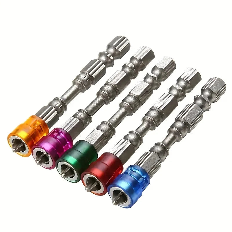 5Pcs Magnetic Screwdriver Bit Drill Cross-head PH2 Magnetic Screwdriver Bits 1/4 Inch Hex Shank Drywall Electric Screwdriver Set