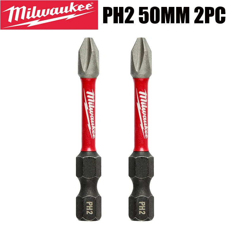 Milwaukee Shockwave PH2 Impact Drill Bits 25mm/50mm/89mm Head Screwdriver Power Tool Attachment Bit Series