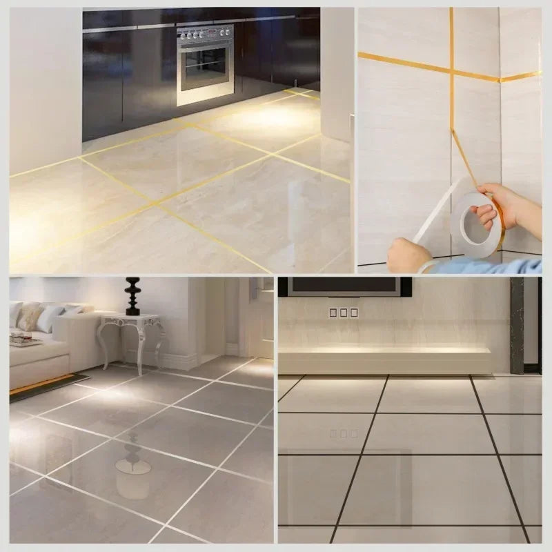 20M Ceramic Tile Beauty Seam Sticker Self-Adhesive Floor Waterproof Sealing Strip Gold Silver Ceramic Tile Tape Home Decoration