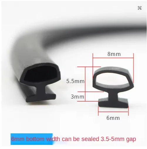 10M Bottom Width 4/5/6/7mm Sealing Strips Bridge Aluminum Door/Window Sealed Plastic Strips Energy Saving