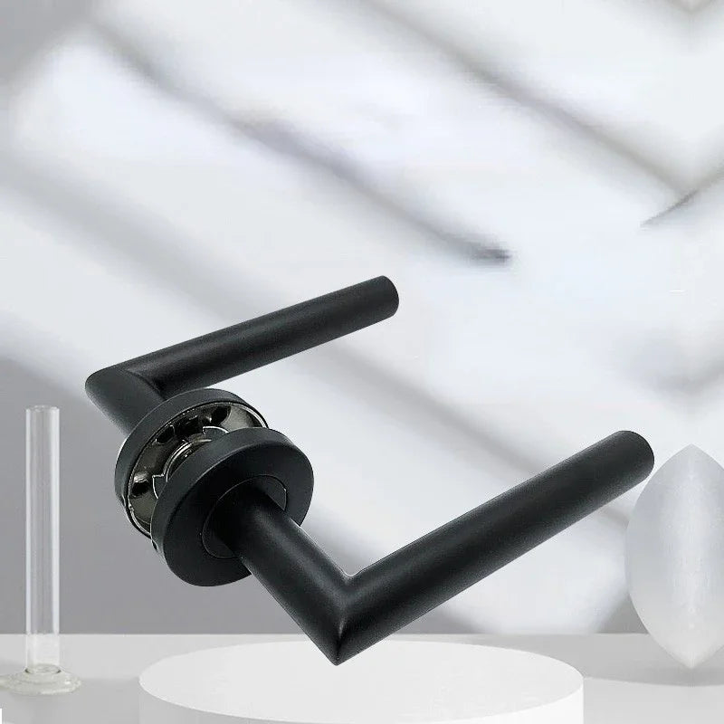 1 Pair 304 Stainless Steel Door Handle Matte Black Round Tube Door Handle Furniture Hardware Door Handles for Interior Doors