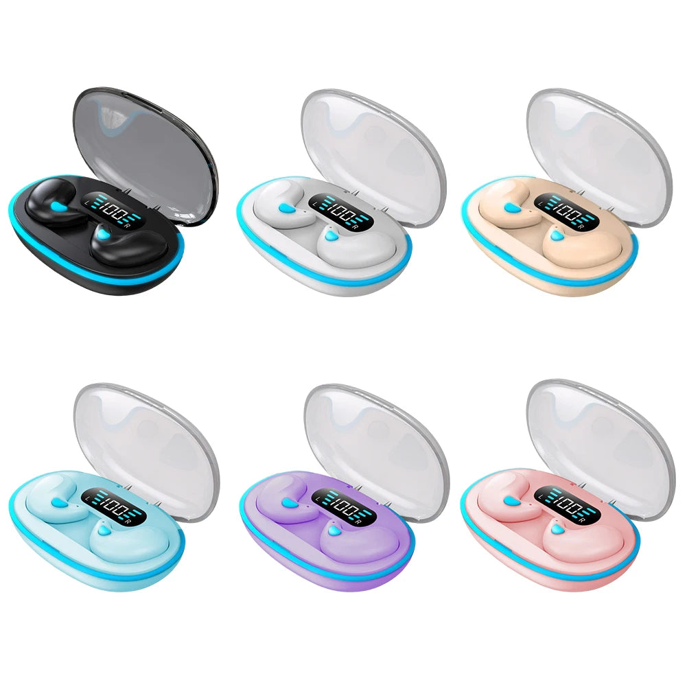 BT 5.3 Wireless Earbuds Noise Cancelling Invisible Sleep Earphones Touch Control Sense-Free Micro Sleep Earbuds for Better Sleep