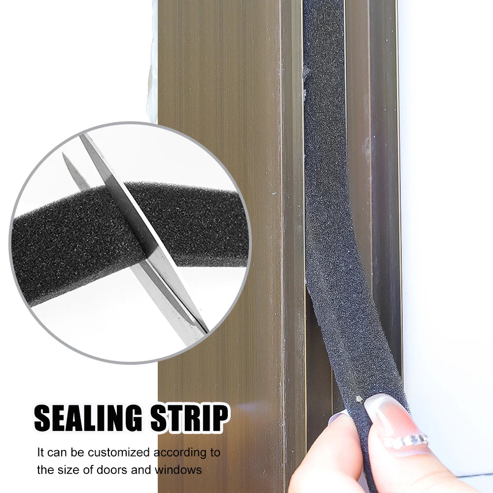 20/2M Foam Door Window Sealing Strip Self-adhesive Seam Sliding Strips Dustproof Soundproof Home Insulation Anti Collision Tape