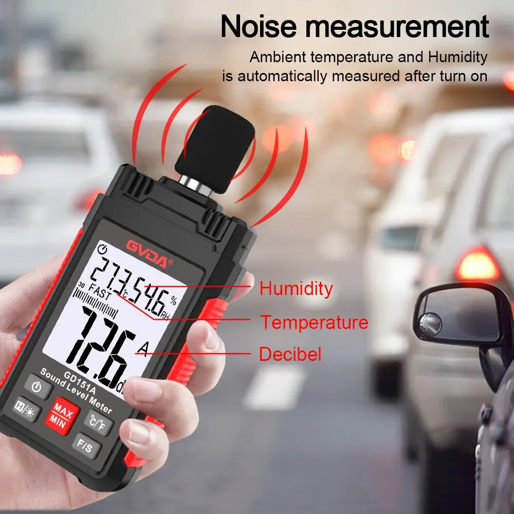 GVDA Digital Min Audio Sound Level Meter DB Measuring Instrument Sonometer Decibelimetro 30-130dB Portable Noise Decibel Monitor