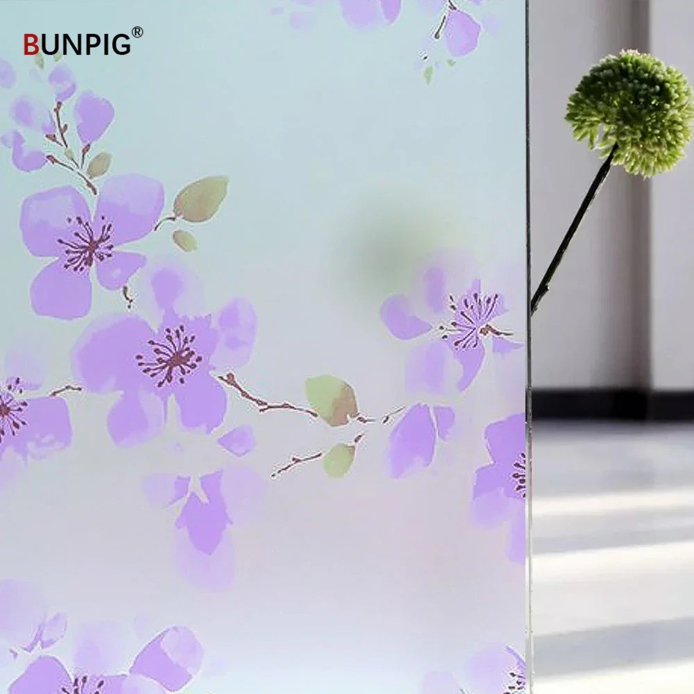 Privacy Window Film Sun Protection UV Blocking Self-adhesive Film for Home Frosted Opaque Stained Glass Sticker Heat Control