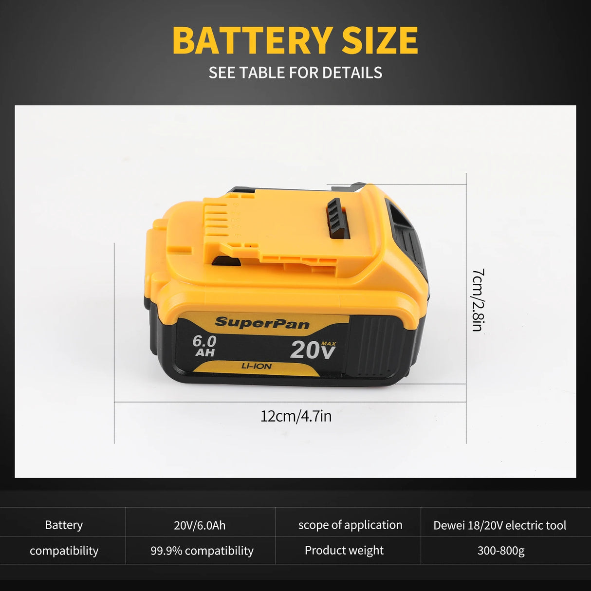 20V Battery Compatible with dewalt power Tools 18V 12Ah rechargeable electric tool Lithium batteries suitable for DeWalt