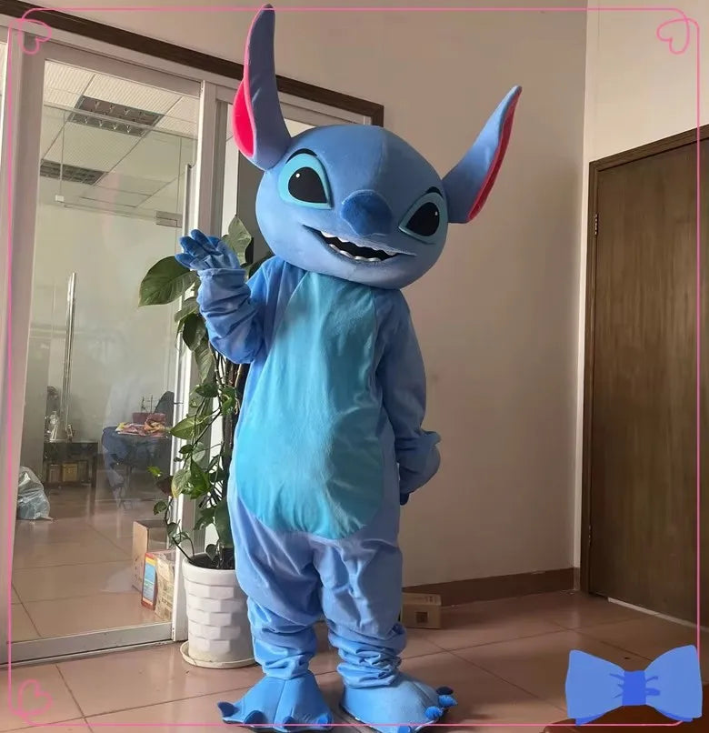 Cosplay Blue Lilo & Stitch Mascot Costume Disney Anime Cartoon Doll Suits Mouse Mickey Minnie Role Play Fancy Dress Carnival Par