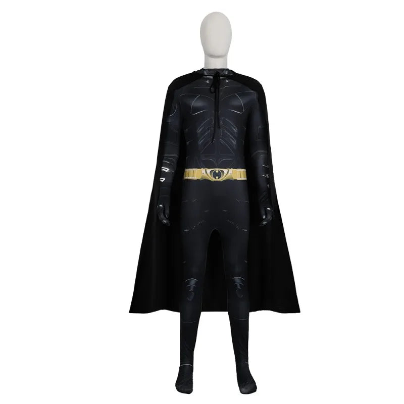 Superhero Bat Cosplay Costume Batman Bodysuit Headgear Cloak Set Festival Theme Party Role Playing Outfits for Adult Boys