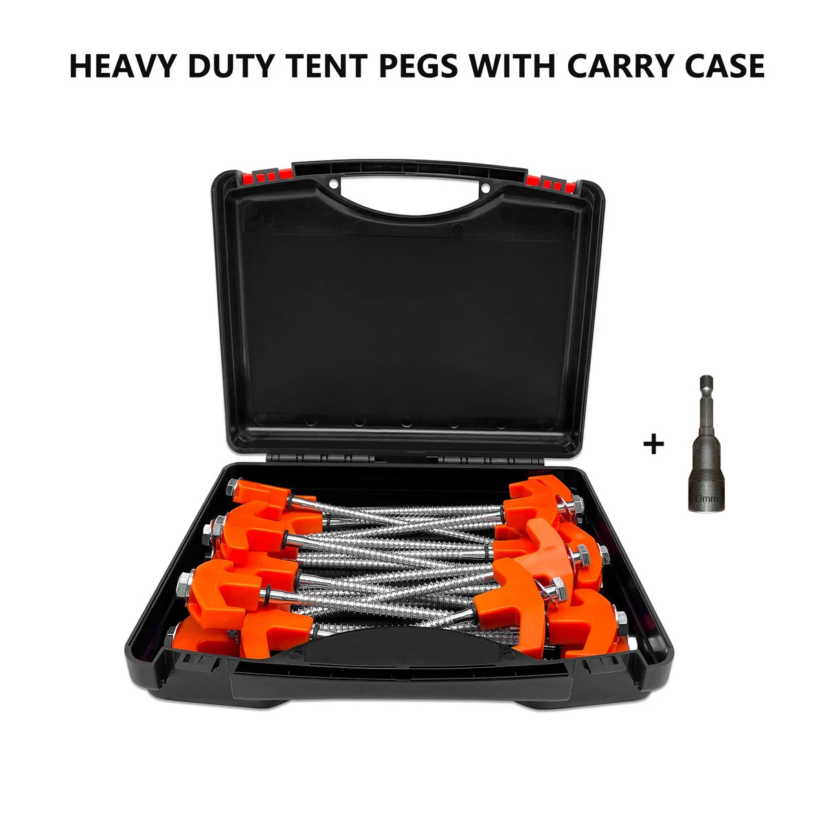 6/12/20/40Pcs Outdoor Camping Screw Pegs Tent Drill In Drill Top with Hex Socket Heavy Duty Ground Pegs Awning Pegs Tent Pegs