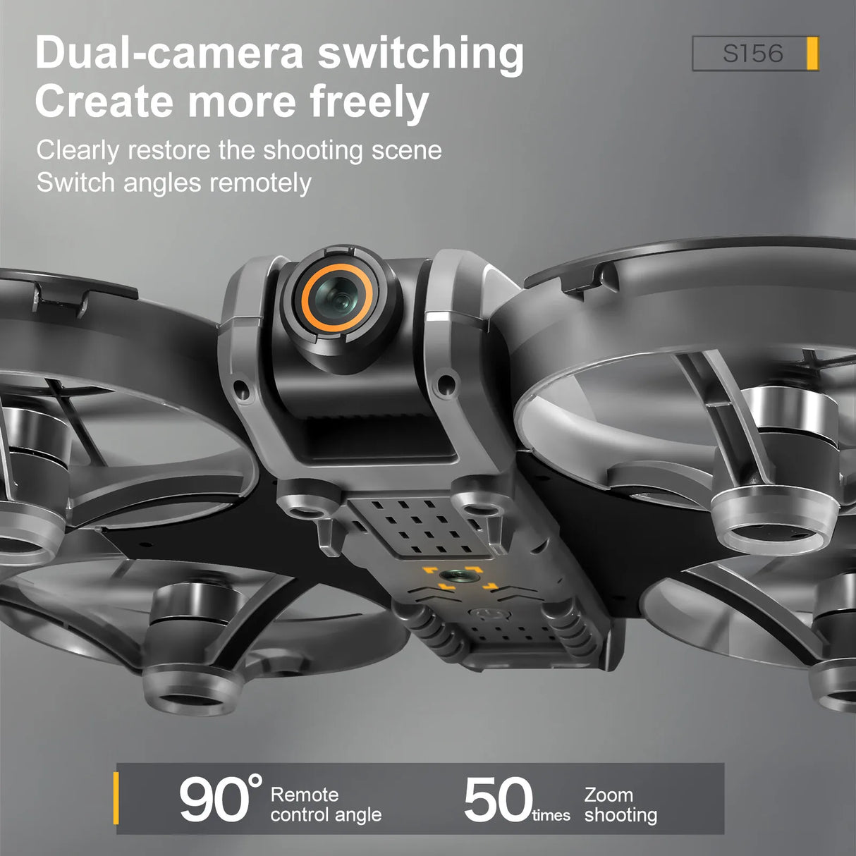 S156 Remote Control Drone WIFI FPV ESC 4K HD Dual Camera Gesture Photo 360° Stunt Roll Quadcopter Toy 12cm Screen Remote Control