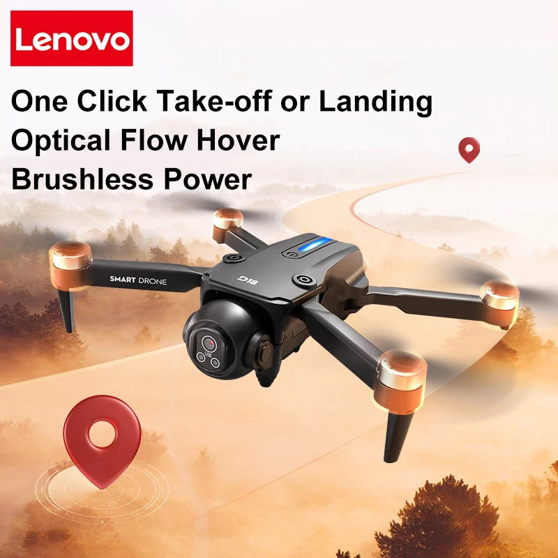 Lenovo D18 GPS Drone 8K Aerial HD Dual Camera Intelligent Obstacle Avoidance Brushless Power 5G WIFI GPS Return Screen RC Drone
