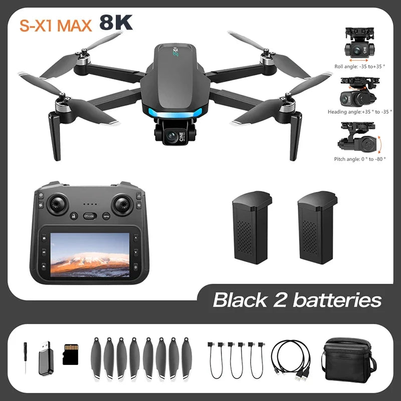 Lenovo S-X1 GPS Drone 8K HD professional camera Three-axis gimbal WIFI Obstacle Avoidance Quadcopter Brushless Toy Gift