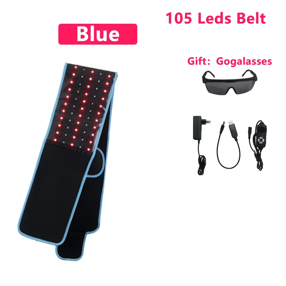 Jecaliz Red&Infrared Light Belt 660nm&850nm Full Body LED Devices Large Pads Wearable Wrap for Body Waist,Back,Belly Pad