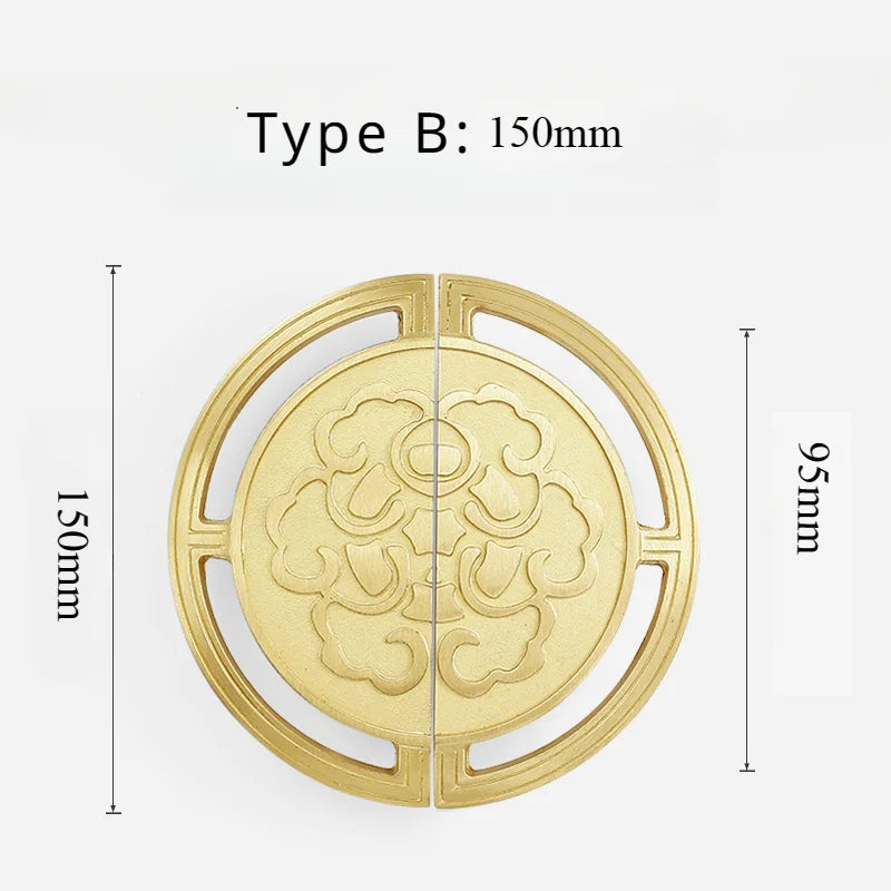 High-end Cabinet Door Handle Pattern Brass Xiangyun Furniture Luxury Wardrobe Cabinet Round Door Drawer Knobs