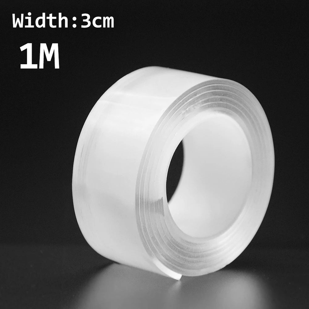 1/3/5M Traceless And Reusable Waterproof Double-sided Tape Nano Tape, Suitable For Kitchen, Bathroom, Office And Other Supplies