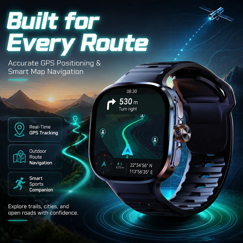 5G/4G Smart Watch 2.40 inch AMOLED 900W Camera HD Video Call 2100mah Battery GPS WIFI Google APPS Download Smartwatch Android 10