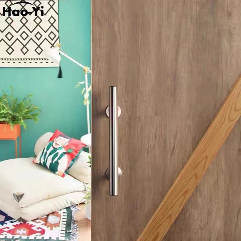 Grain Barn Door Circular Door Handle Sliding Door Display Window Double-Sided Circular Pipe Carbon Steel Handle Hardware Accesso