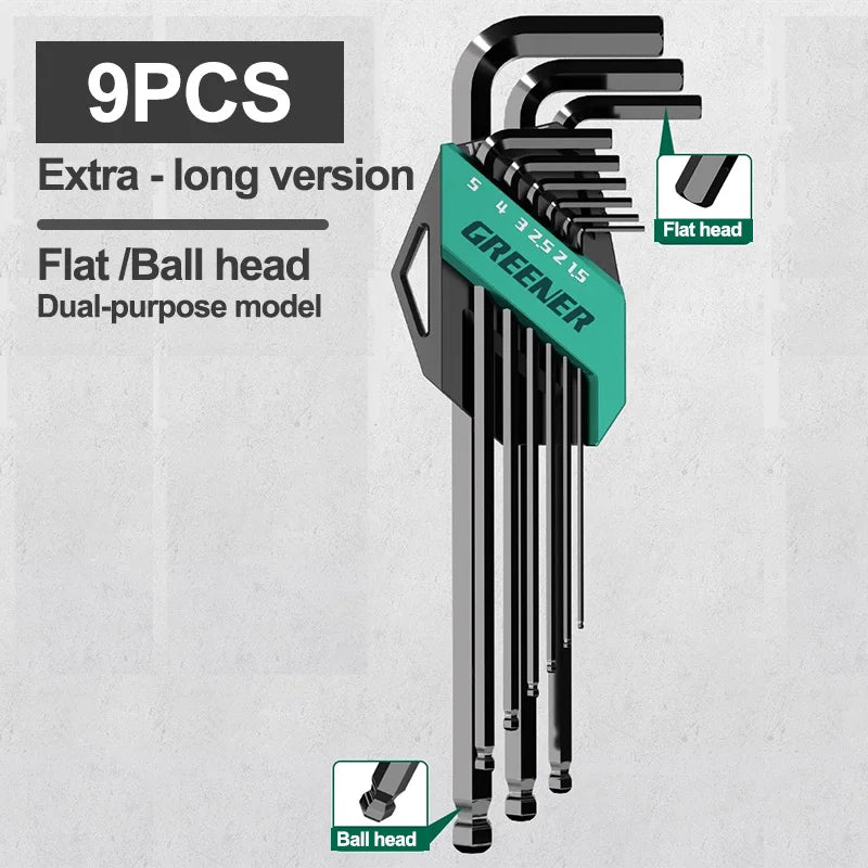 GREENERY Greener Extended Rainbow Wrench Allen Wrench Set Hex Wrench Multifunctional Short Arm Tool Universal Wrench Tool