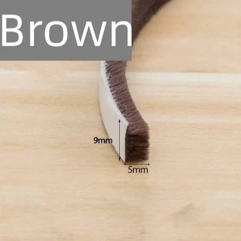 5/10/20M Self-adhesive Wool Sealing Strip, Aluminum Alloy Door And Window Insulation, Sound Insulation, And Collision Prevention