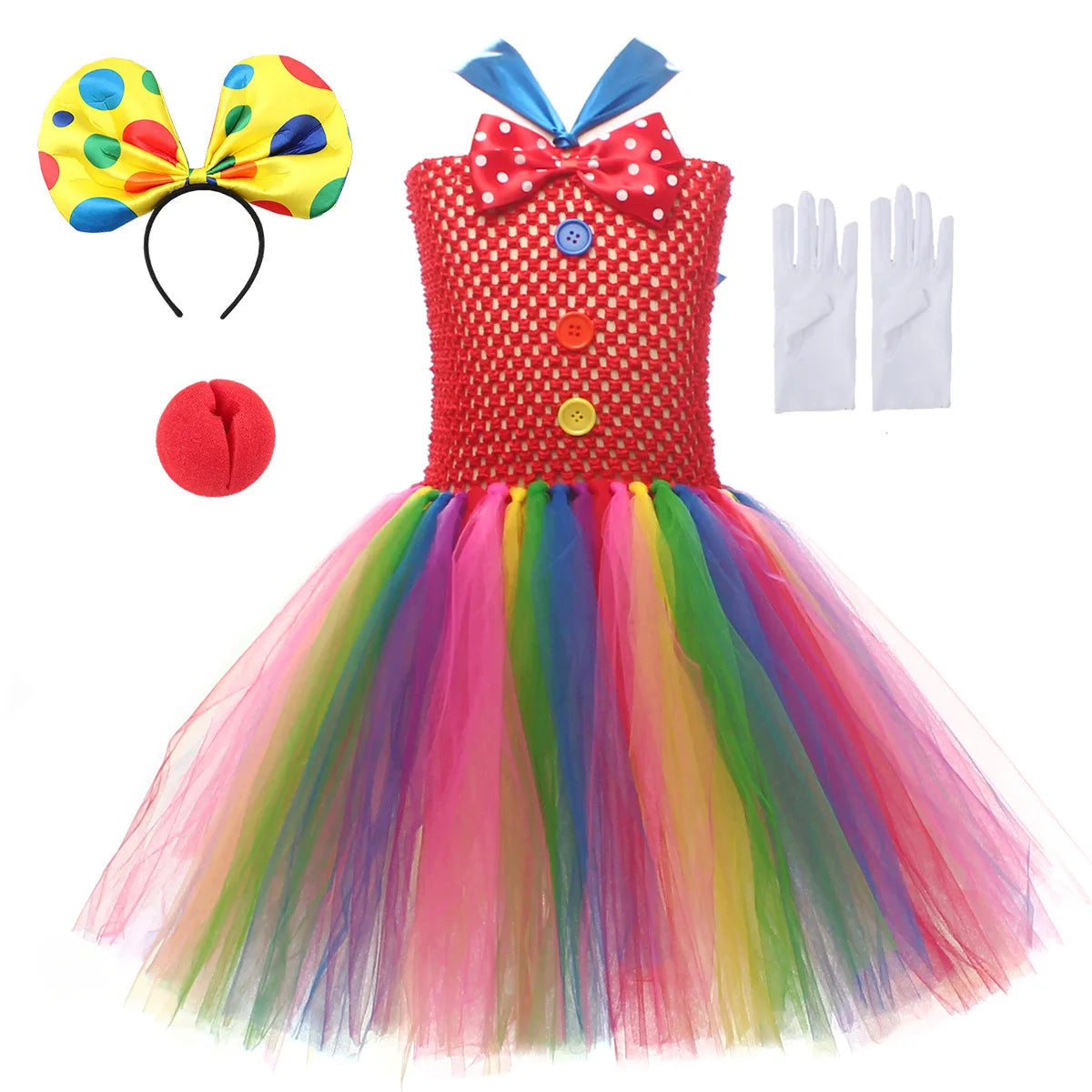 Funny Circus Clown Costume for Chicas Carnival Party Dresses Naughty Joker Cosplay Halloween Costume Enfant Fancy Tutu Dress Up