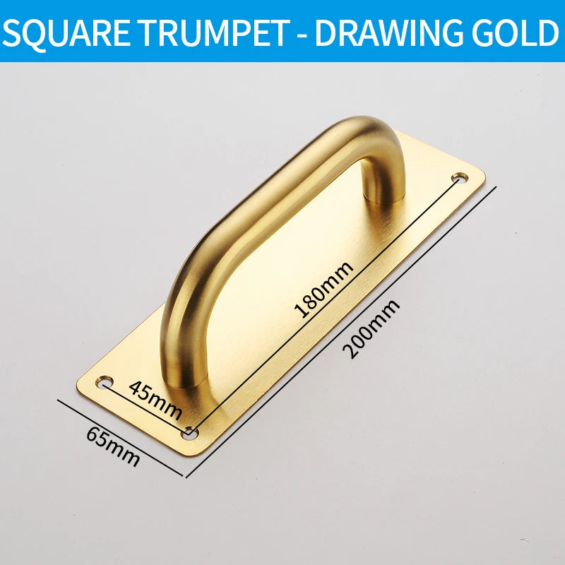 Stainless Steel Doors Handle Sliding Barn Door Handle Furniture Kitchen Cabinet Drawer Handles Pull And Push Door Hardware