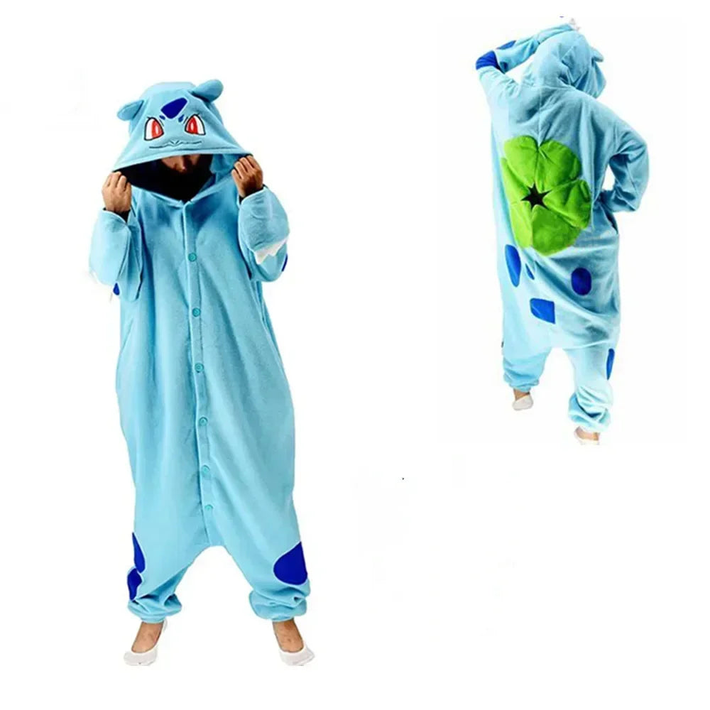Snorlax Squirtle Mewtwo Onesie Kigurumi Gengar Cosplay Costume Halloween Adult Anime Cat Eevee Pajamas Pijama