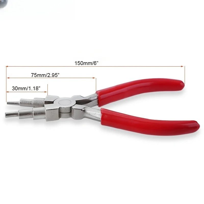 6" Jewelry Pliers Carbon Steel Round Nose Needle Nose Pliers For 3-10mm Rings DIY Wire Looper Jewelry Bail Pliers Jewelry Makin