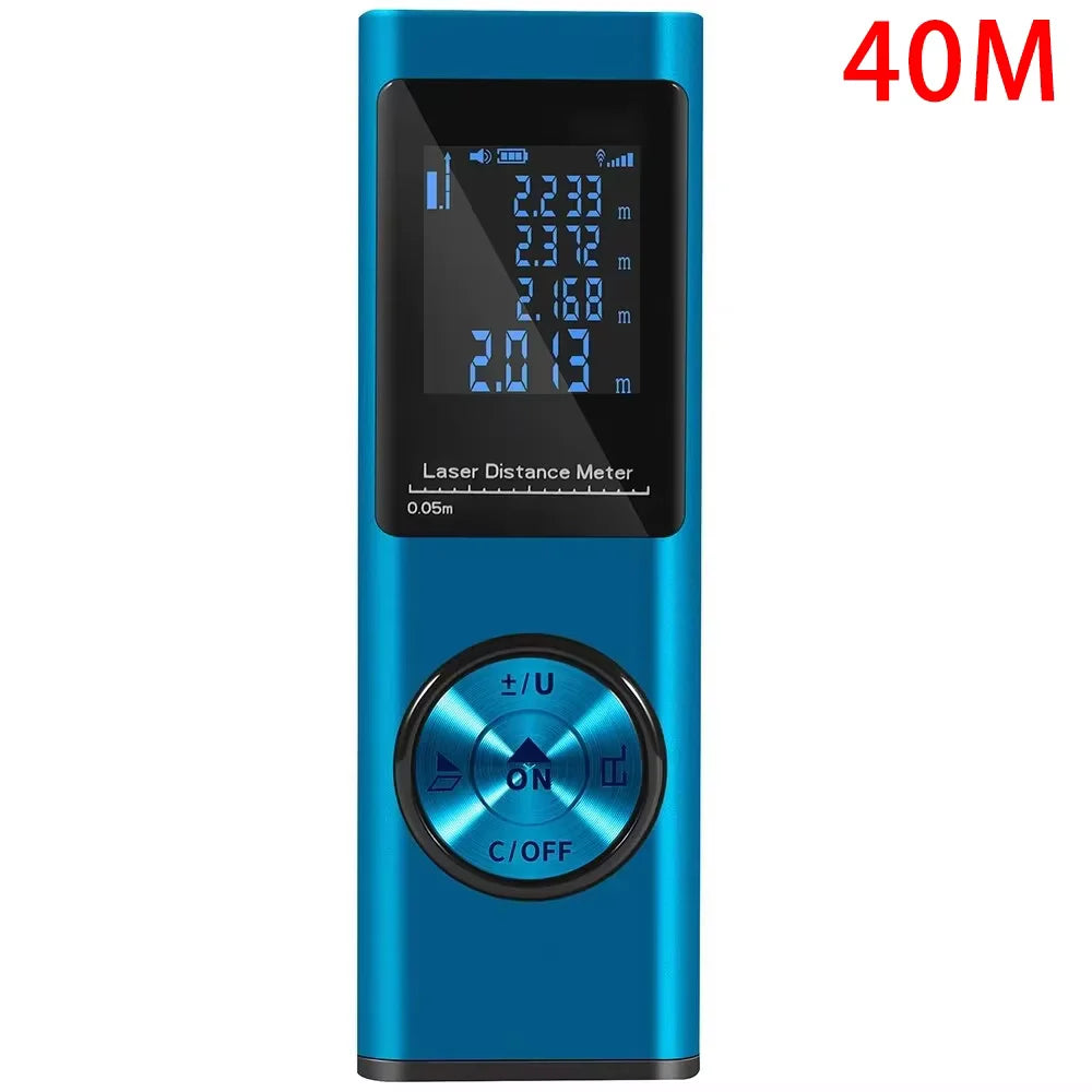 40M/60M Mini Smart Laser Distance Meter Measure Infrared Rangefinder USB Rechargeable Handheld Portable Laser Range Finder Tools