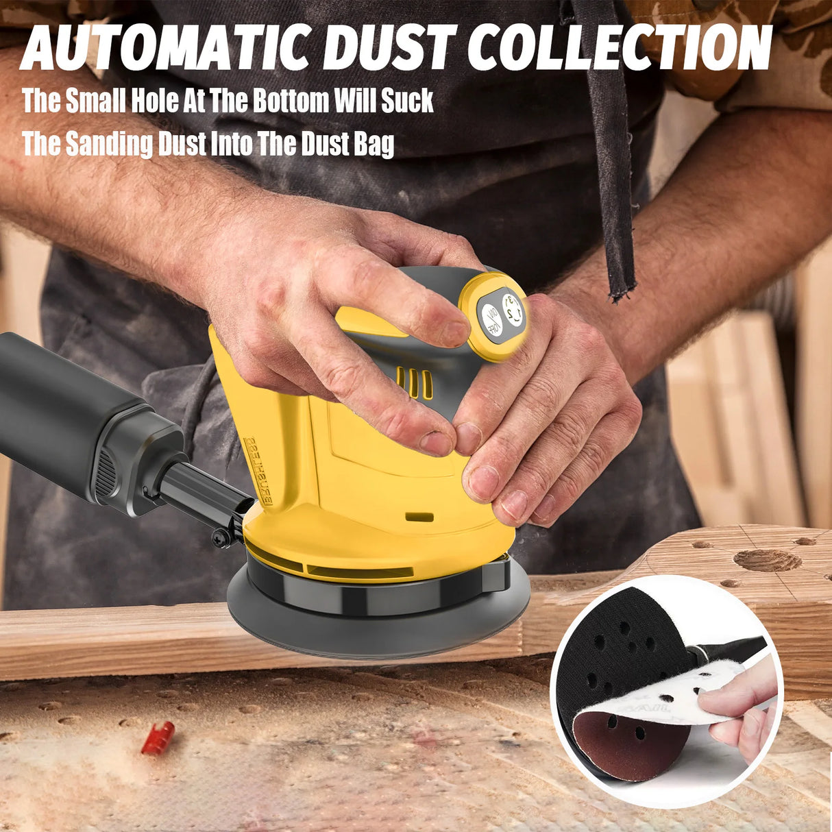 Cordless Orbital Sander, Cordless Random Orbit Sander Replace for Dewalt 18V/20V Battery(Body Only)