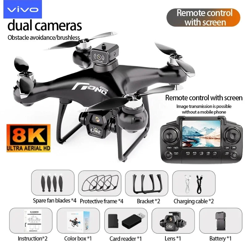 ZFR E55 Drone Mini Dual Camera 8K Aerial HD Profesional Helicopter GPS Positioning Avoidance Bushless Motor Drone UAV