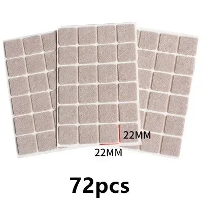 3-72Pcs Felt Chair Leg Pads 3mm Thick Floor Scratch Protector Mat Mute Non-slip Self Adhesive DIY Furniture Accessories
