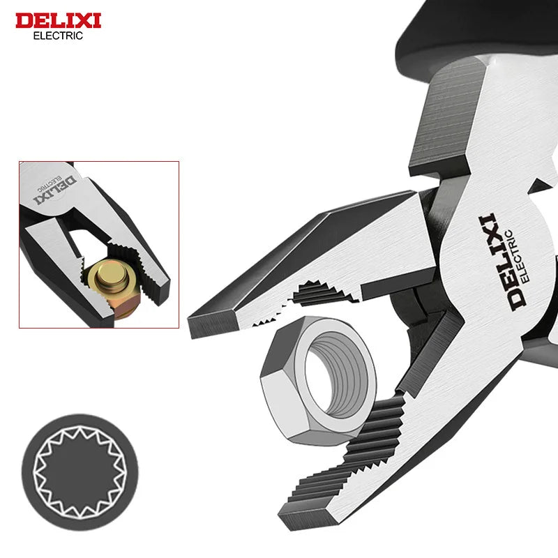 DELIXI ELECTRIC Wire Pliers,Sharp Large Opening Diagonal Pliers Needle Nose Pliers,for Cutting,Twisting and Clamping MetalWires