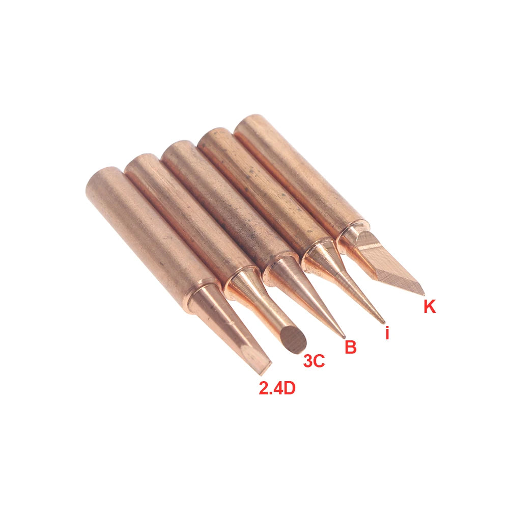 5Pcs 900M-T Pure Copper Soldering Iron Tip Soldering iron BGA Soldering Station Lead-free Solder Tips Branding Iron Welding