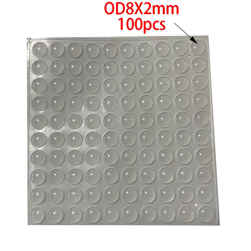 100Pcs Soft Silicone Rubber Anti Slip Bumpers Feet Pads Damper Buffer Cabinet Bumpers Silicone Furniture Pads Drawer Door Pad