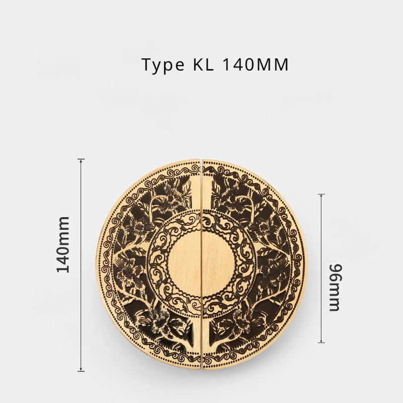 High-end Cabinet Door Handle Pattern Brass Xiangyun Furniture Luxury Wardrobe Cabinet Round Door Drawer Knobs