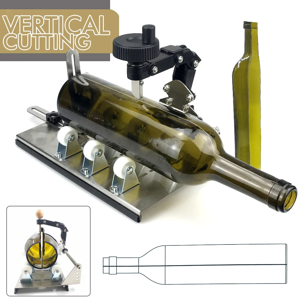 Glass Bottle Cutter - Professional DIY Glass Cutting Tool for Square, Round Bottles and Bottlenecks with Accessories