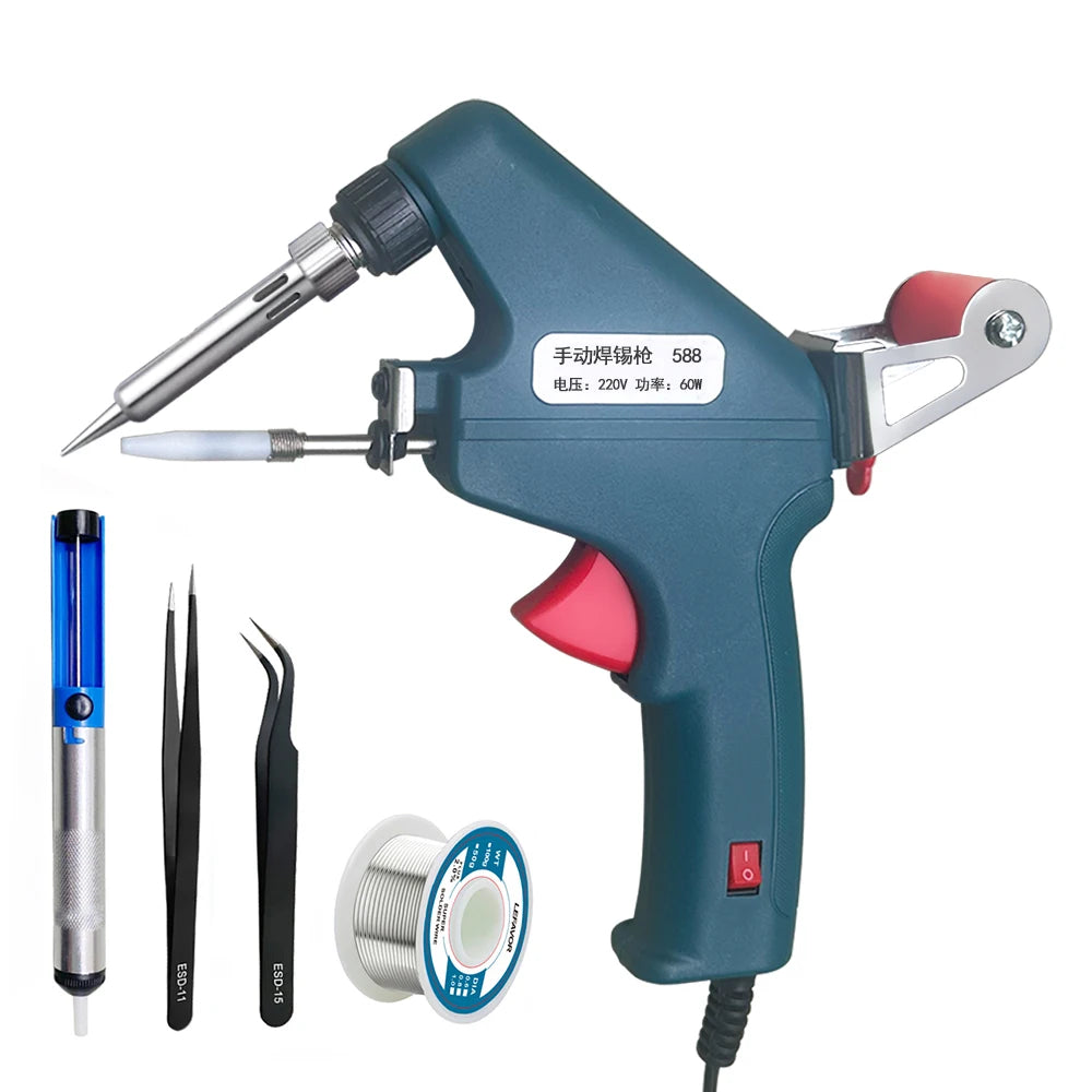 Electric Soldering Iron Gun Hand-held Internal Heating Soldering Iron Automatically Send Tin Gun Soldering Welding Repair Tool