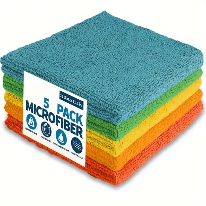 20/10/5/3pcs Microfiber Cleaning Cloth, Dishwashing Cloth Household Rag Kitchen Bathroom Cleaning Towel Durable Absorbent Towel