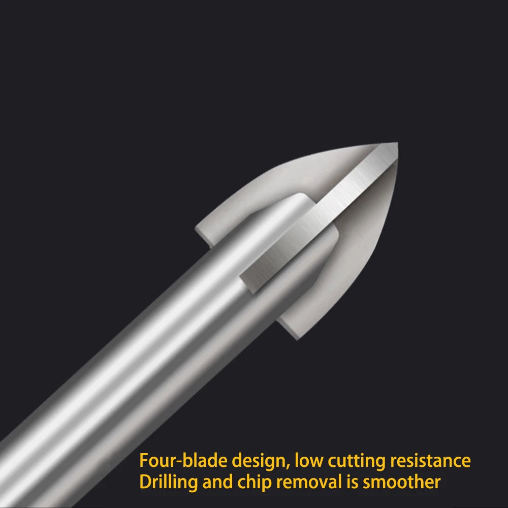 5/6Pcs Set Cross Hex Tile Drill Bits Set for Glass Ceramic Concrete Carbide Hole Opener Brick Hard Alloy Triangle Bit Tool Kit