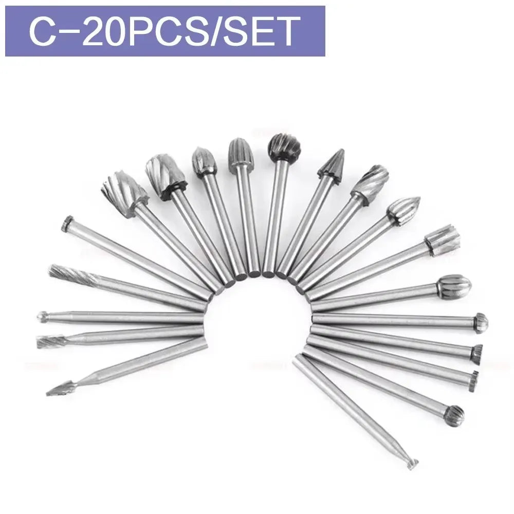 STONEGO Diamond Grinding Burr Needle Point Engraving Carving Polishing For Glass Jade Stone Drill Bit Rotary Tool