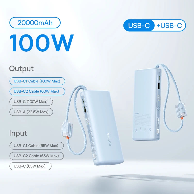 Baseus 25000mAh portable power bank 145W fast charging