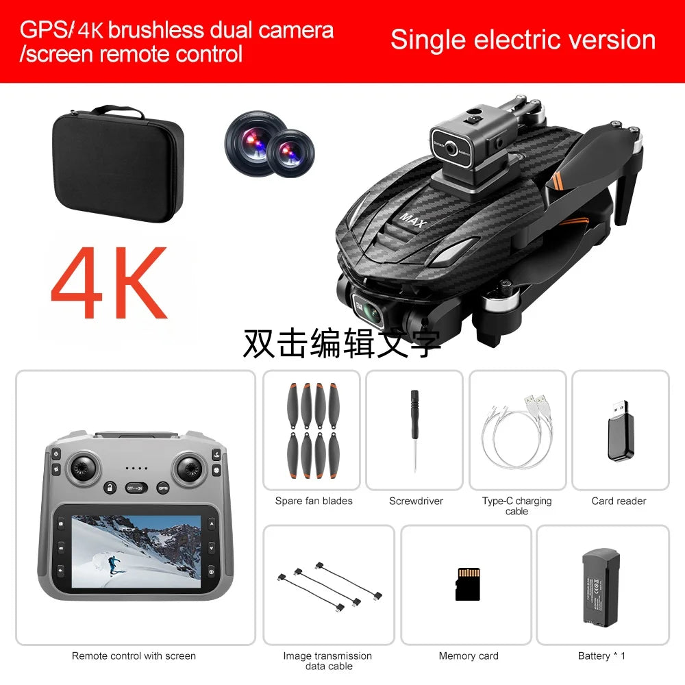 Lenovo V168 MAX 5GGPS Drone 8K Professional Camera Aerial FPV Brushless Avoiding Obstacle Large Screen 8K RC Folding Drones Toy