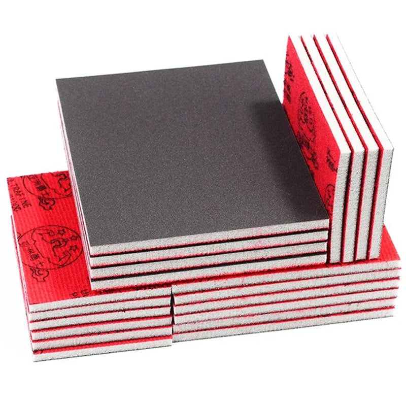20PCS Sanding Sponge 180-2500 Mesh Ultra Fine Washable Reusable Metal Rust Removal Wet Dry Dual-use Polishing Soft Sandpaper