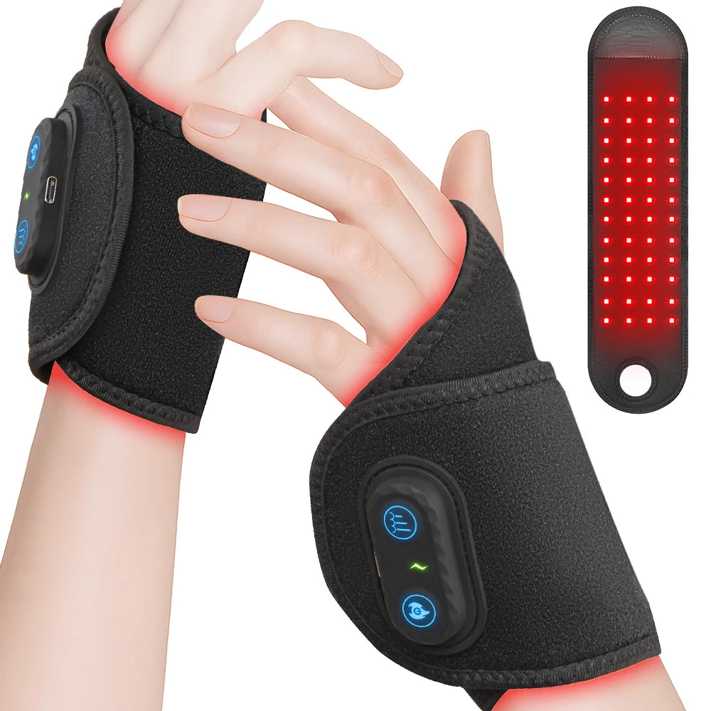 Rechargeable Red Light Therapy Wrap, 660nm 850nm, Relieves Wrist and Ankle Injury, Wrist Belt Ankle Strap for Office Worker, Eld