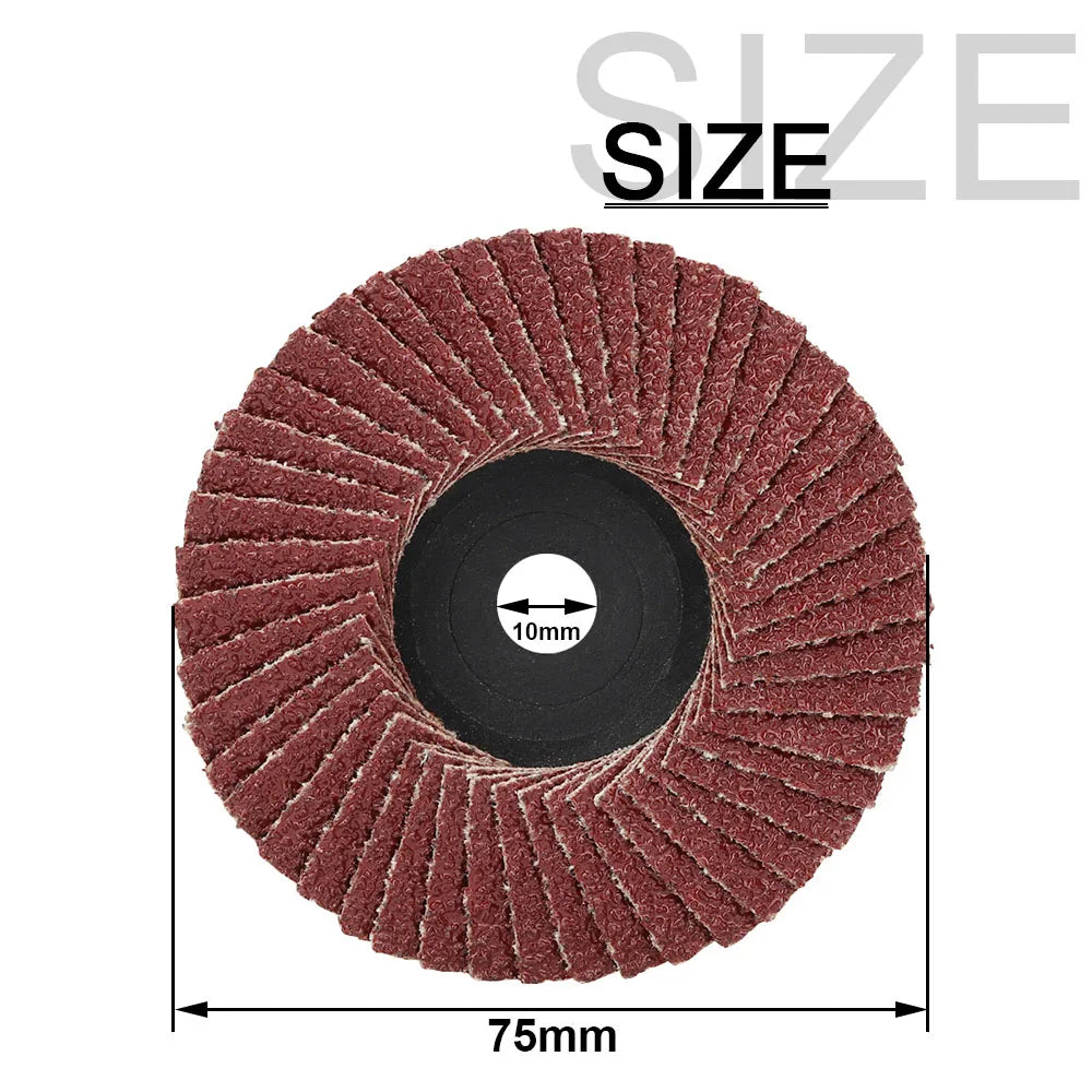 NuoDunco 3pcs 75mm Flat Flap Discs 3 " Grinding Wheels Mini Angle Grinder Accessories Sanding Discs For Metal Wood Polishing