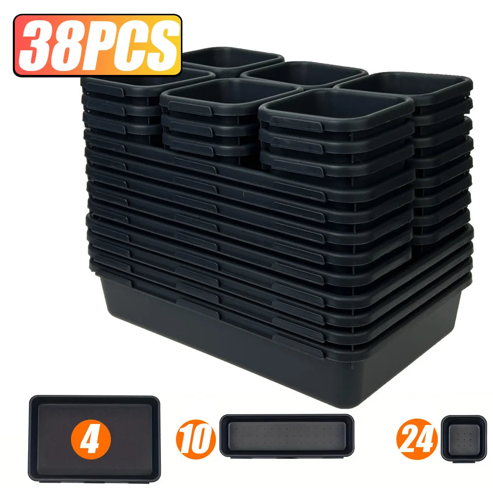 Tool Box Organizer Drawer Tray Dividers Set Workbench Cabinet Bins Tool Chest Organization Garage Hardware Tool Tray